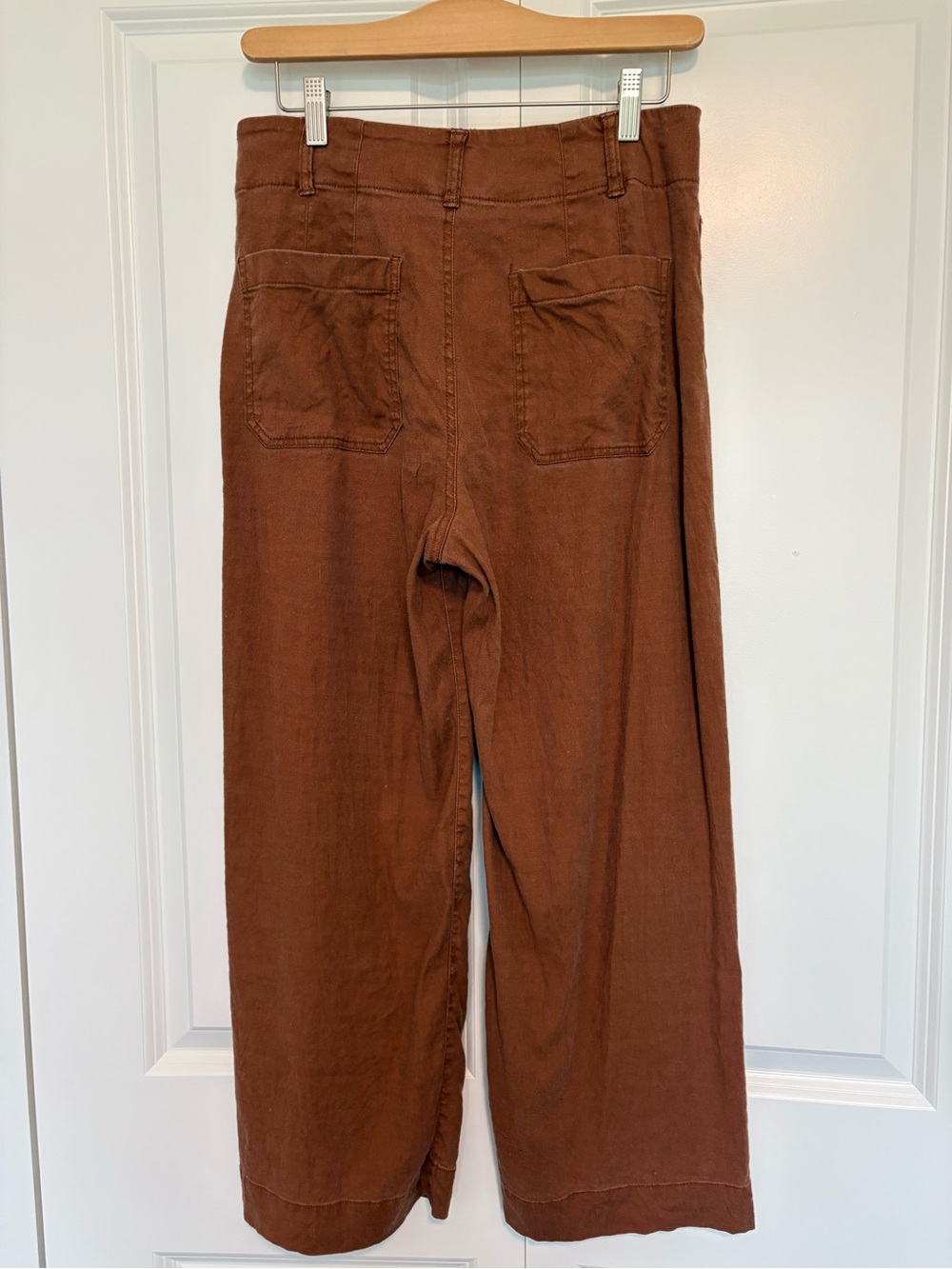 Maeve The Colette Wide Leg Pants Women 28 Linen Blend brown Boho - Picture 4 of 12